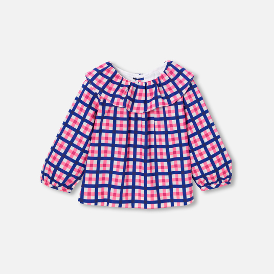 Blusa de cuadros para bebé niña