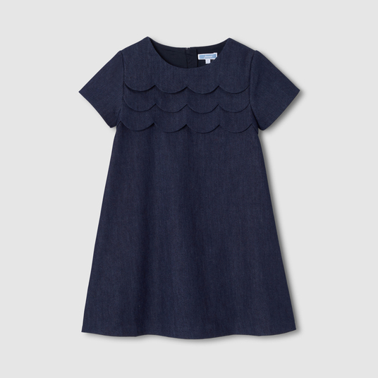 Vestido trapecio de jean para niña