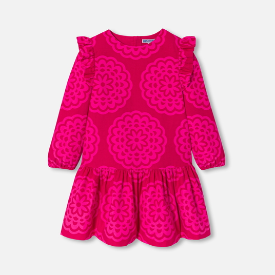 Vestido para niña con estampado de rosetones