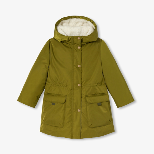 Parka para niña con forro sherpa