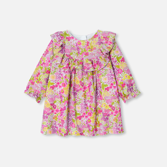 Vestido para bebé niña de terciopelo en tejido Liberty